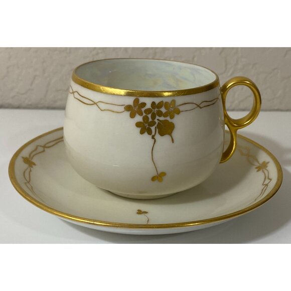 4 F S Teacup & Saucer Sets With Gold Trim Made In Japan Noritake - Picture 1 of 9
